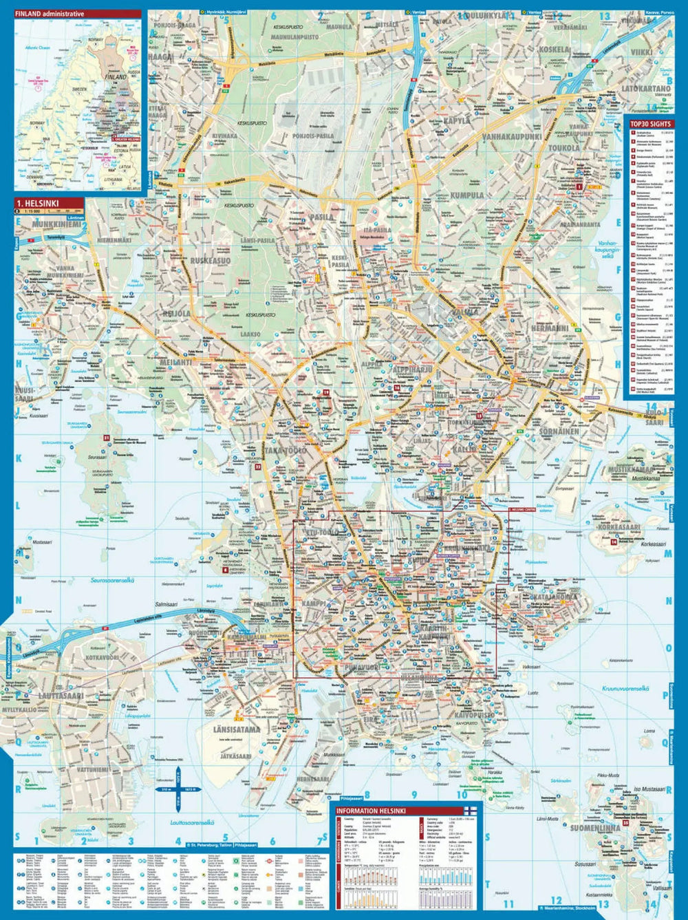 Plan plastifié - Helsinki | Borch Map carte pliée Borch Map 