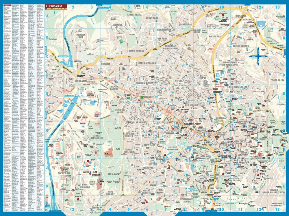 Plan plastifié - Jérusalem | Borch Map carte pliée Borch Map 