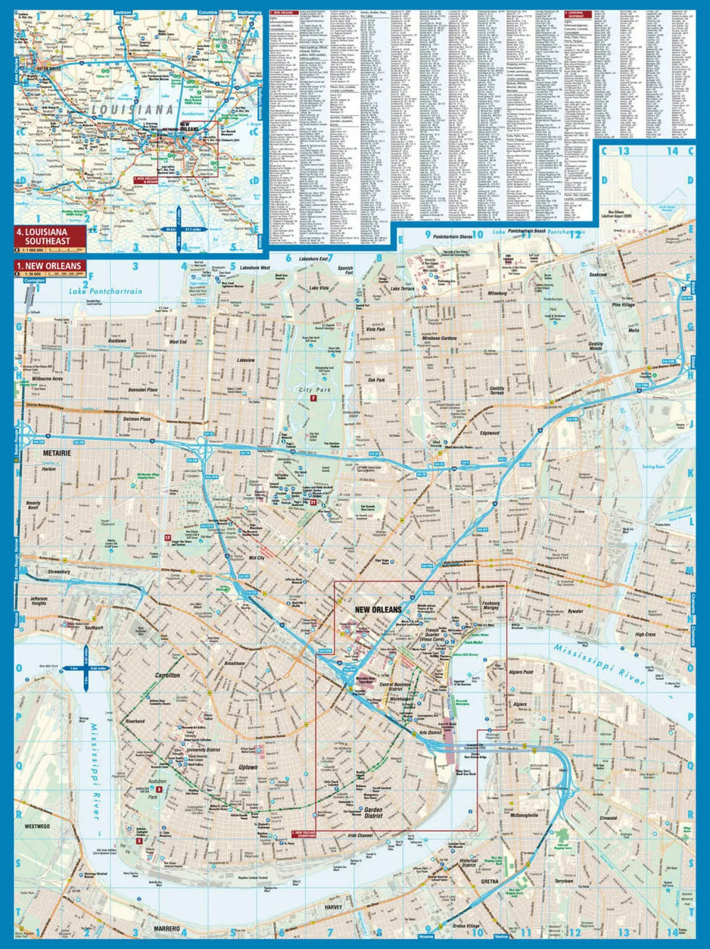 Plan plastifié - La Nouvelle Orléans (Louisiane, USA) | Borch Map carte pliée Borch Map 