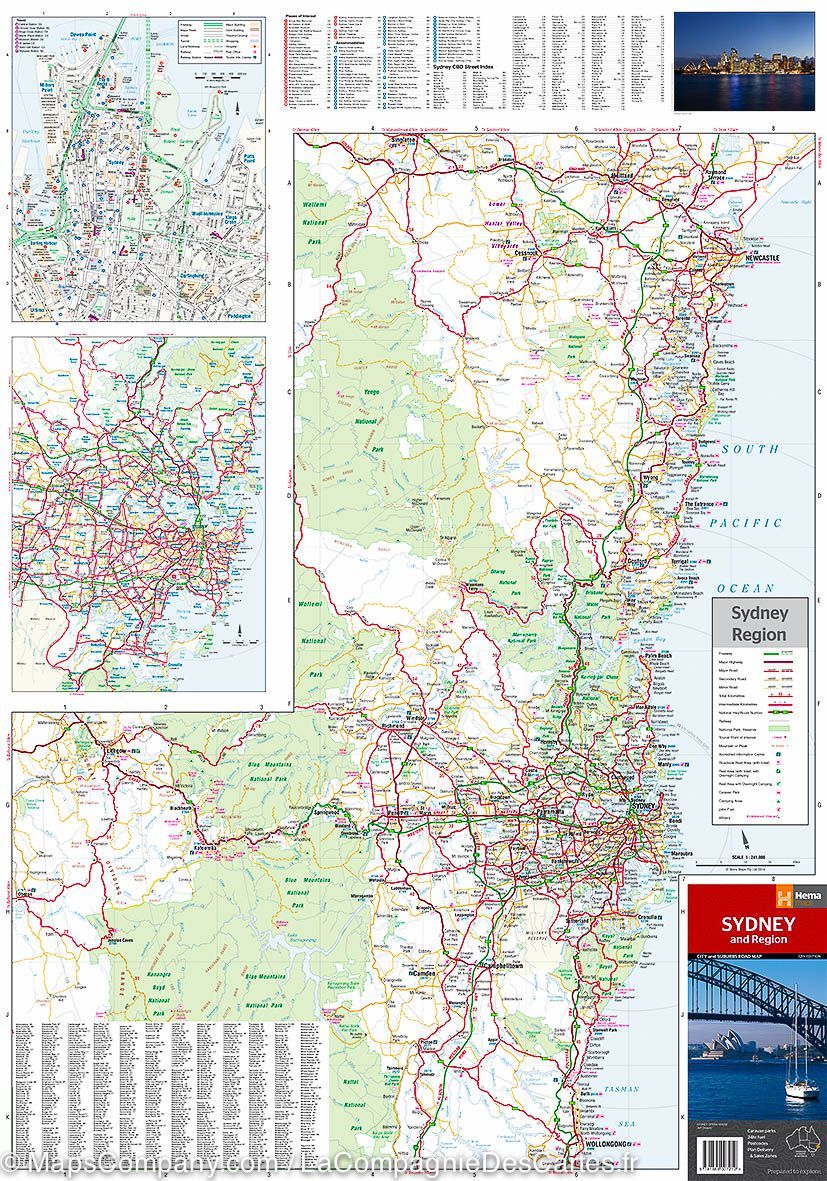 Plan de Sydney et de sa région (Australie) | Hema Maps - La Compagnie des Cartes