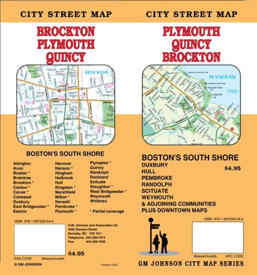 Plymouth - Quincy - Brockton and Boston's South Shore Towns - Massachusetts | GM Johnson Road Map 