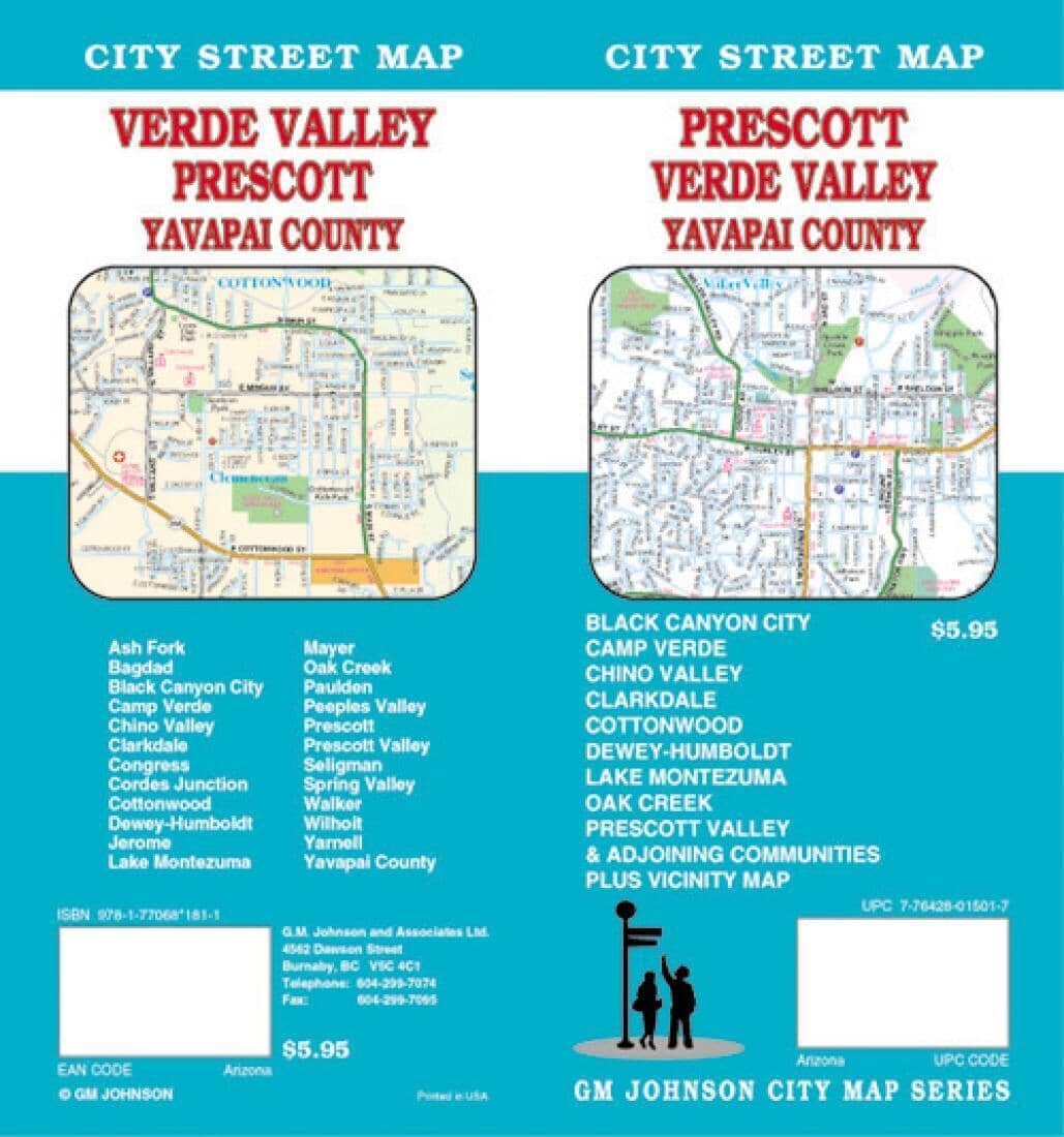 Prescott - Camp Verde - Cottonwood and Chino Valley - Arizona | GM Johnson Road Map 