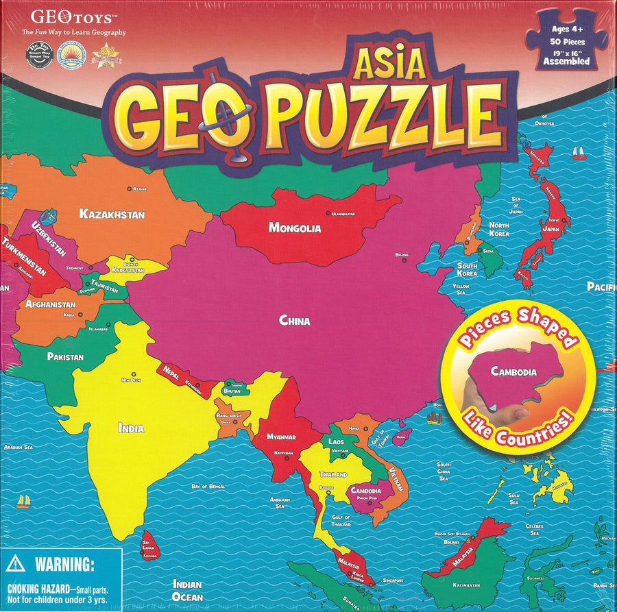Geographical Puzzle - Asia (50 pieces) for children 4 years old