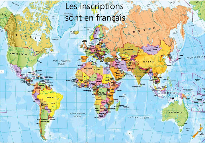 Puzzle magnétique du monde (en français) - 100 pièces | Maps International puzzle Maps International 