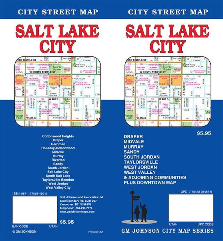 Salt Lake City: City Street Map | GM Johnson carte pliée 