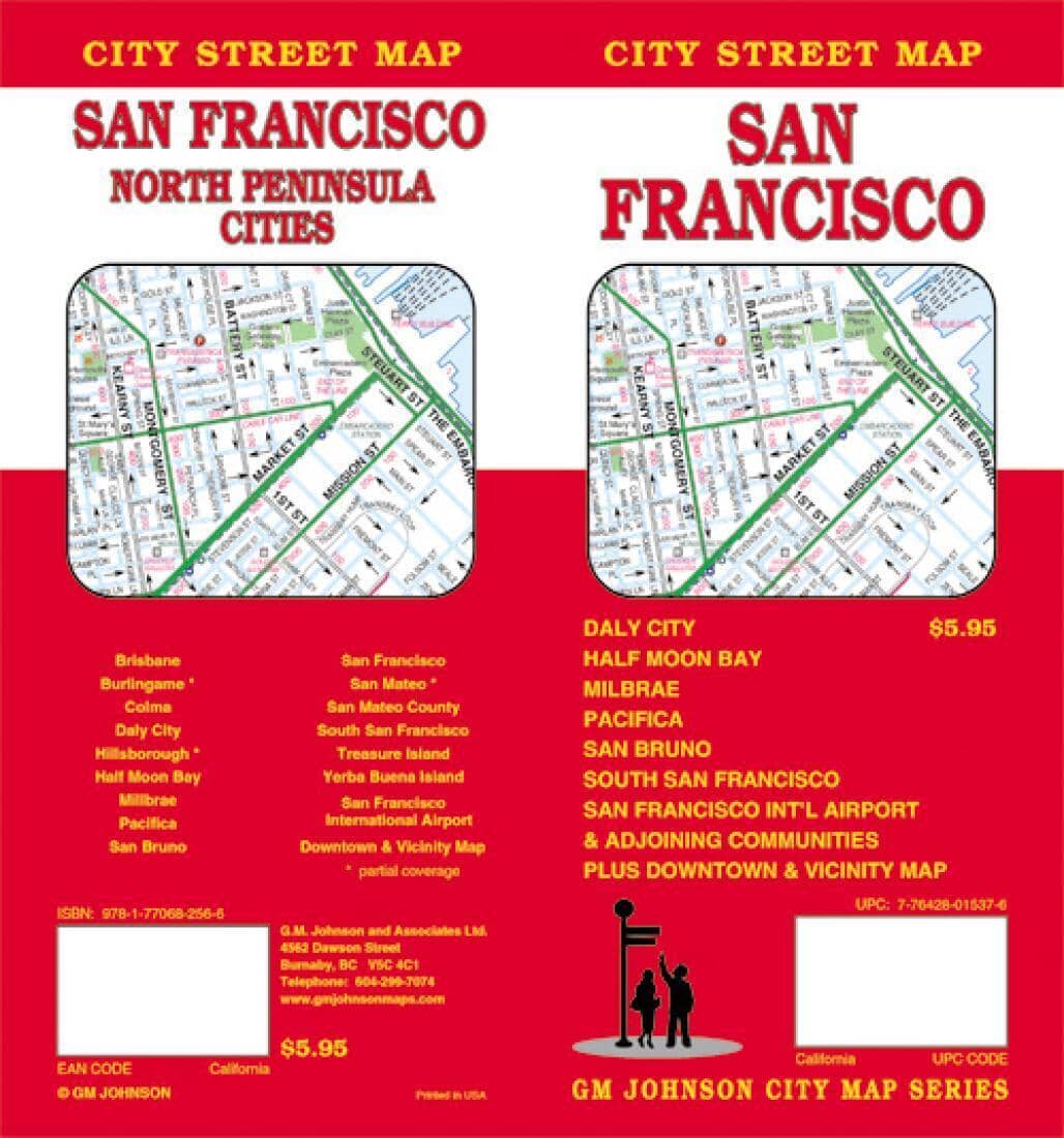 San Francisco - California - North Peninsula Cities | GM Johnson Road Map 