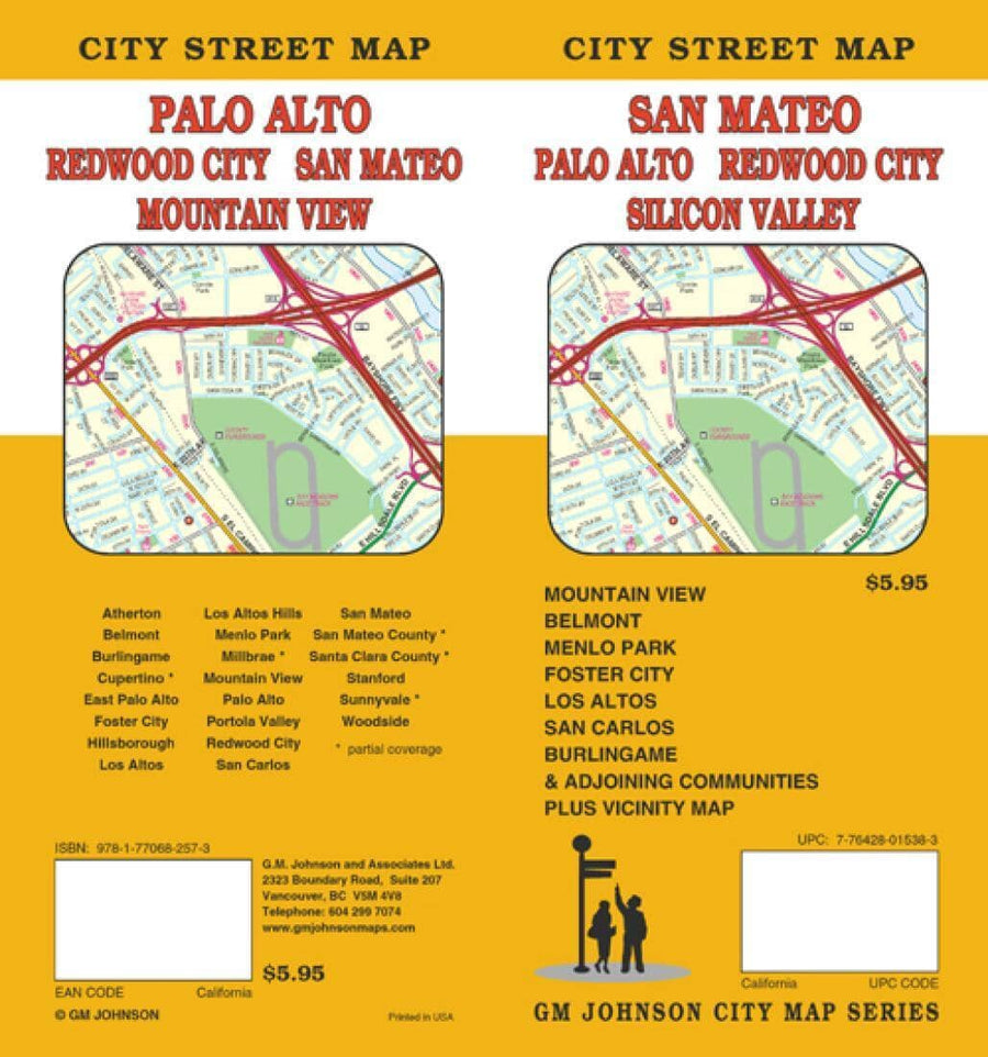 San Mateo - Silicon Valley - Palo Alto and Redwood City - California | GM Johnson Road Map 