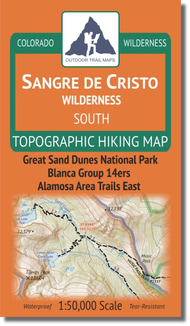 Sangre de Cristo Wilderness - SOUTH | Outdoor Trail Maps LLC carte pliée 