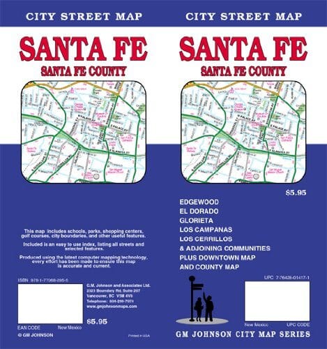 Santa Fe : Santa Fe County : city street map | GM Johnson carte pliée 