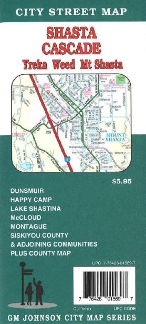 Shasta Cascade - Yreka - Weed and Shasta City - California | GM Johnson Road Map 