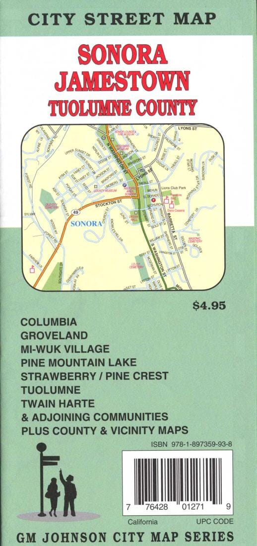Sonora : Jamestown : Tuolumne County : city street map | GM Johnson carte pliée 