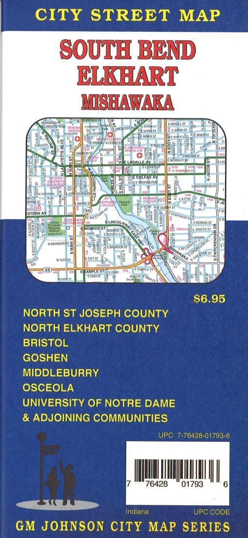 South Bend - Elkhart and Mishawaka - Indiana | GM Johnson Road Map 