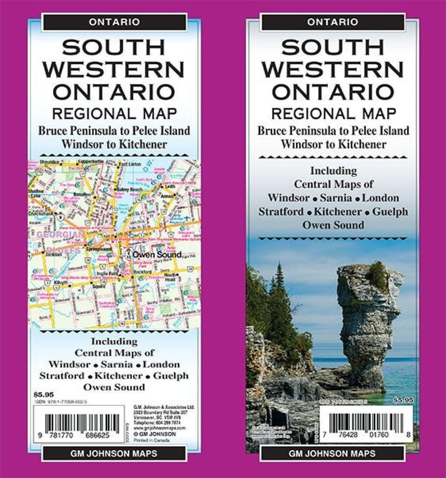Southwestern Ontario - Ontario Regional Map | GM Johnson Road Map 