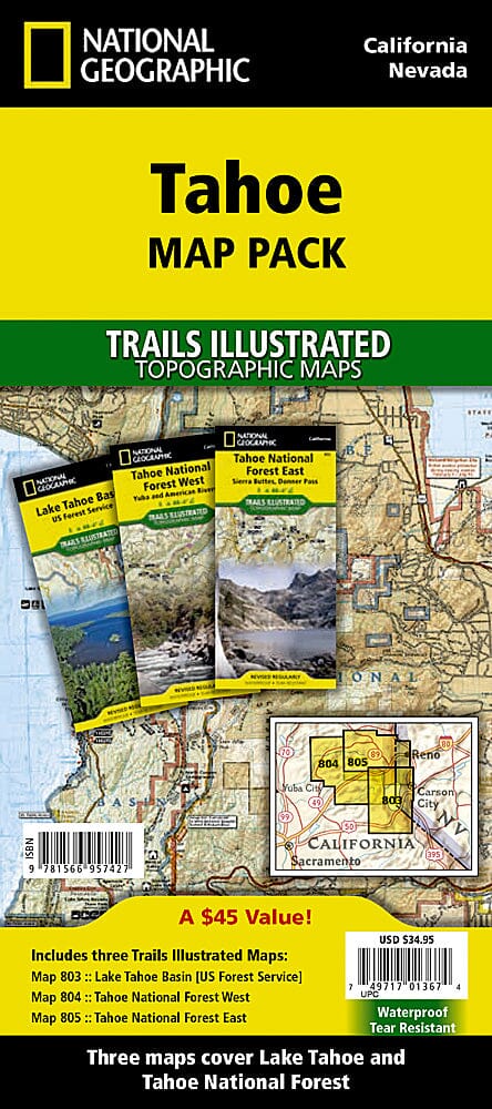 Tahoe Map Pack | National Geographic Maps carte pliée National Geographic 
