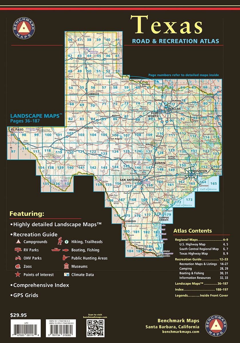 Texas Road and Recreation Atlas | Benchmark Maps atlas Benchmark Maps 