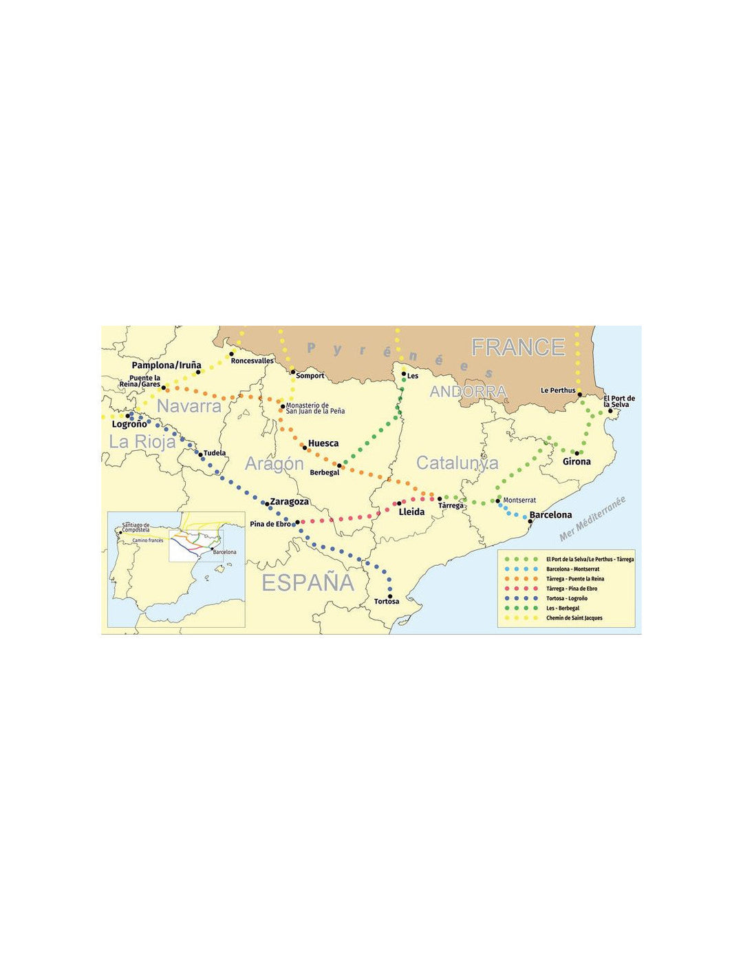 Topoguide de randonnée - Camino Catalan : Le Chemin de Compostelle à découvrir | Piolet carte pliée Editorial Piolet 