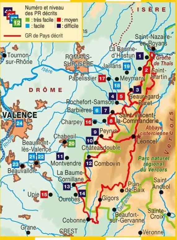 Topoguide de randonnée - De Valence au Vercors... à pied | FFR guide de randonnée FFR - Fédération Française de Randonnée 