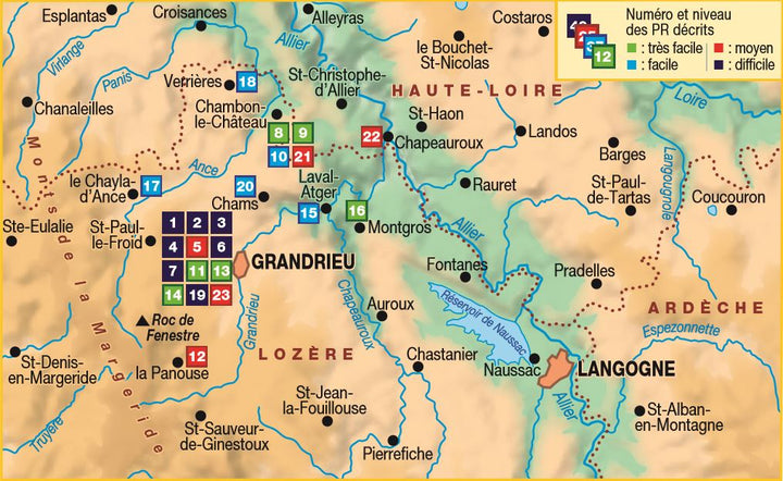 Topoguide de randonnée - Grandrieu & ses environs à pied | FFR guide de randonnée FFR - Fédération Française de Randonnée 