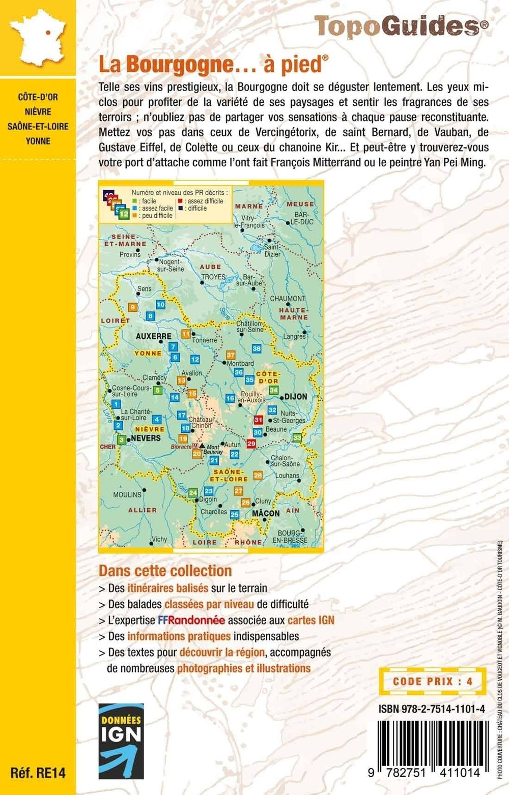 Topoguide de randonnée - La Bourgogne à pied | FFR guide de randonnée FFR - Fédération Française de Randonnée 