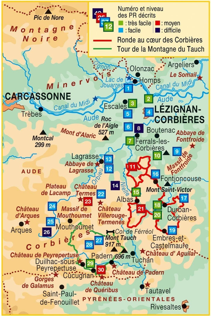 Topoguide de randonnée - Le Pays Corbières Minervois à pies (pays cathare) | FFR guide de randonnée FFR - Fédération Française de Randonnée 