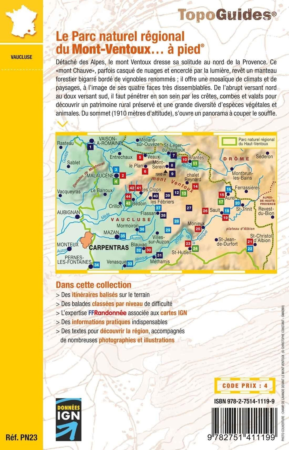 Topoguide de randonnée - Parc Naturel Régional du Mont-Ventoux | FFR guide de randonnée FFR - Fédération Française de Randonnée 