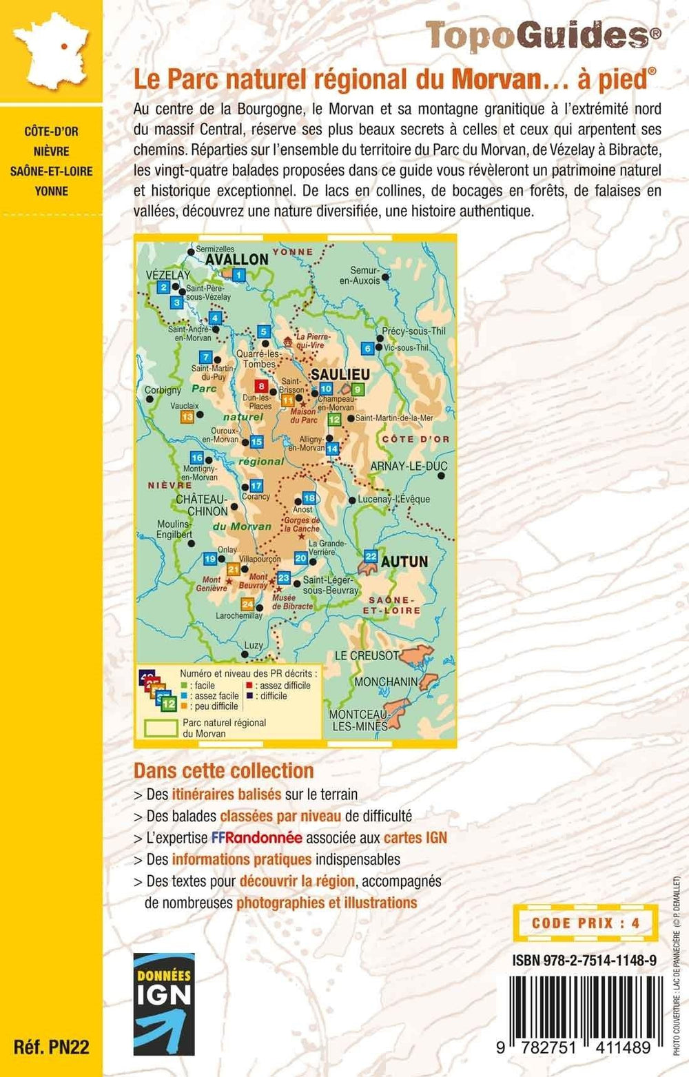 Topoguide de randonnée - Parc Naturel Régional du Morvan à pied | FFR guide de randonnée FFR - Fédération Française de Randonnée 