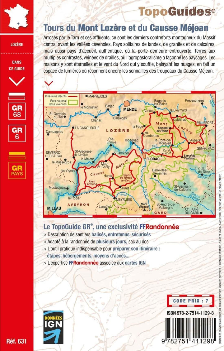 Topoguide de randonnée - Tour du Mont Lozère et du Causse Méjean (GR68, GR6) | FFR guide de randonnée FFR - Fédération Française de Randonnée 