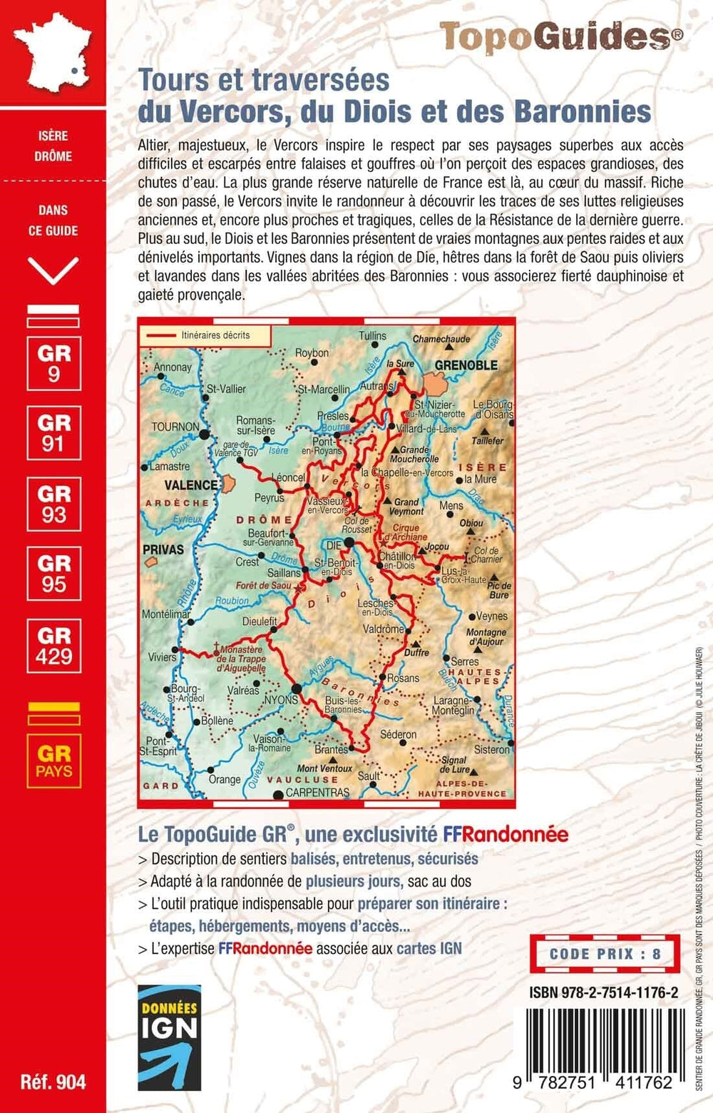 Topoguide de randonnée - Tours et traversées du Vercors, du Diois et des Baronnies - GR9 / GR91 / GR93 / GR95 / GR429 | FFR guide de randonnée FFR - Fédération Française de Randonnée 