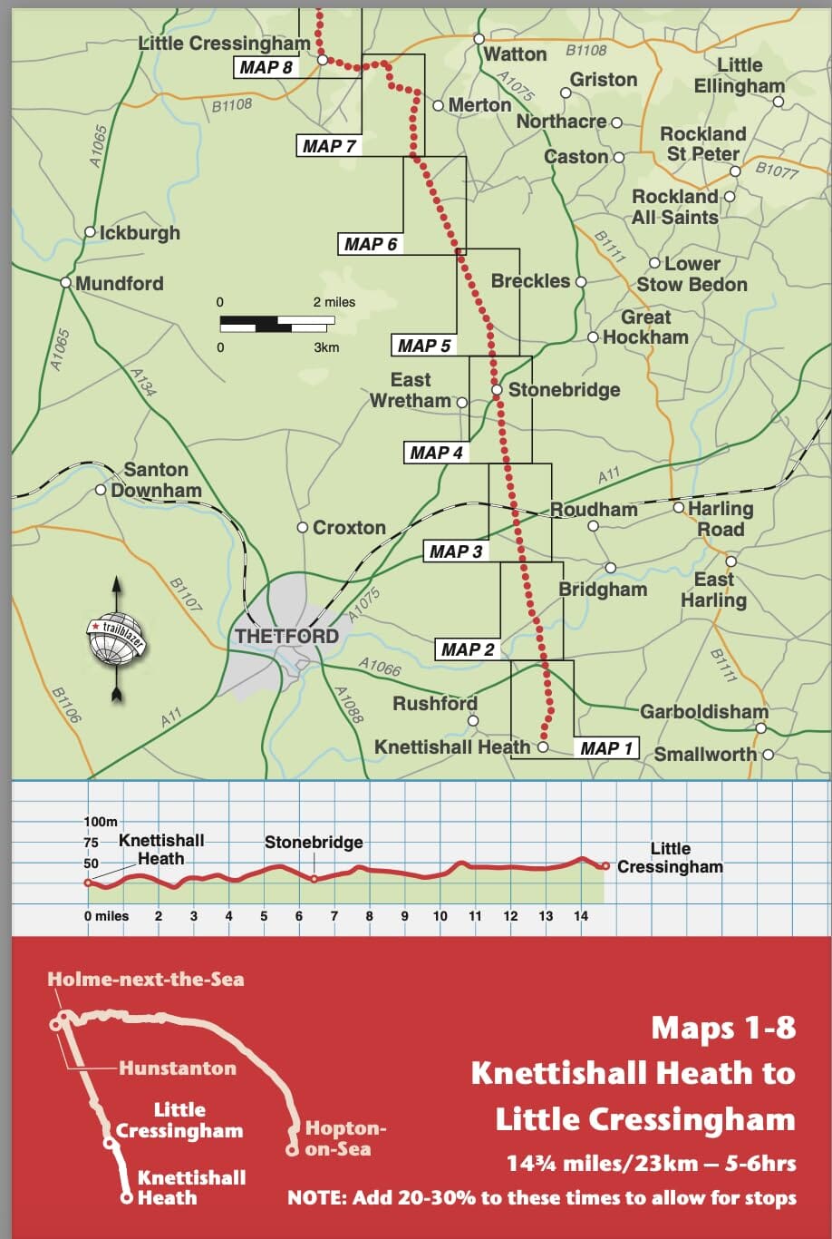 Topoguide de randonnées (en anglais) - Norfolk Coast Path & Peddars Way | Trailblazer guide de randonnée Trailblazer 