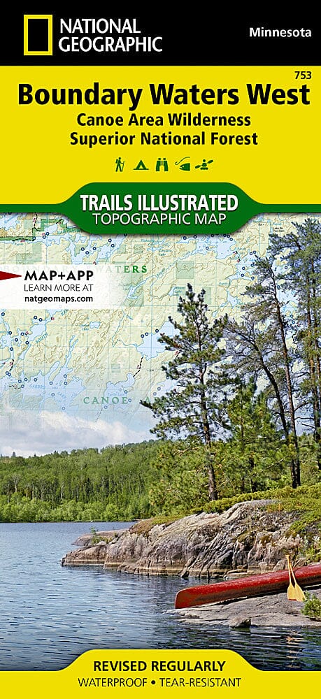 Trails Map - Boundary Waters West, Superior National Forest (Minnesota), # 753 | National Geographic carte pliée National Geographic 
