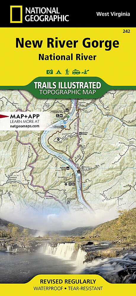 Trails Map of New River Gorge National River (West Virginia), # 242 | National Geographic carte pliée National Geographic 