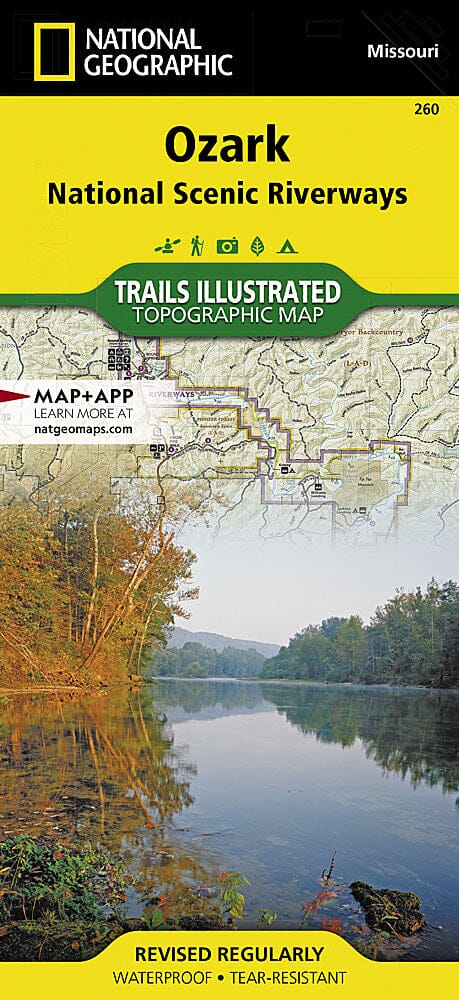 Trails Map of Ozark National Scenic Riverways (Missouri), # 260 | National Geographic carte pliée National Geographic 
