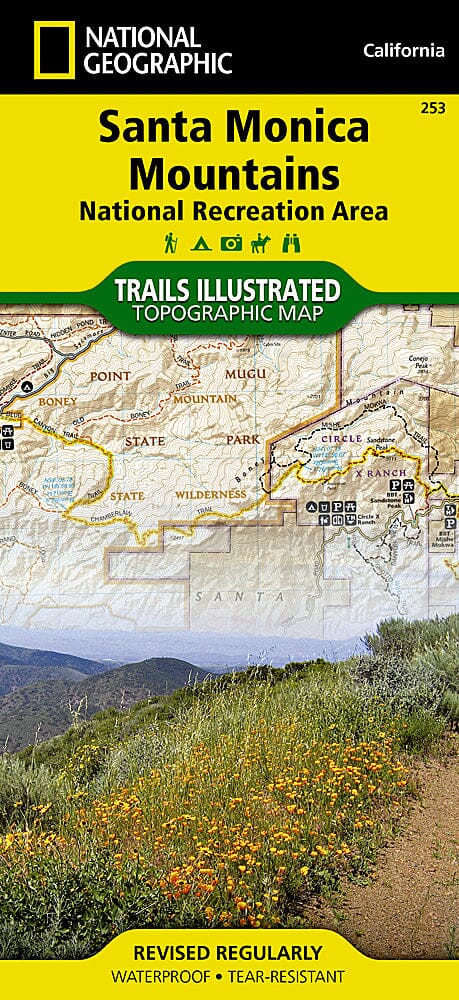 Trails Map of Santa Monica Mountains National Recreation Area (California), # 253 | National Geographic carte pliée National Geographic 