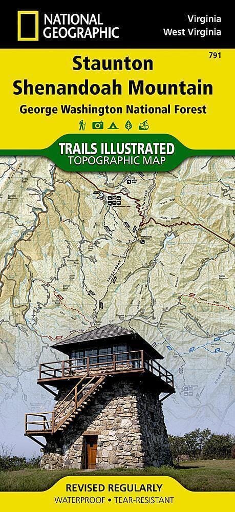 Trails Map of Staunton & Shenandoah Valley (Virginia), # 791 | National Geographic Hiking Map 