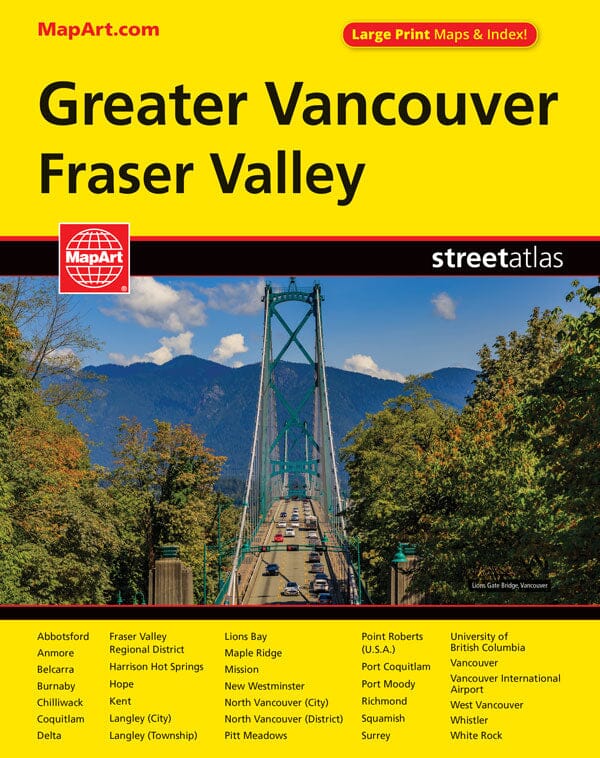 Vancouver (Greater) & Fraser Valley, Street Atlas, Large Print | MapArt atlas 