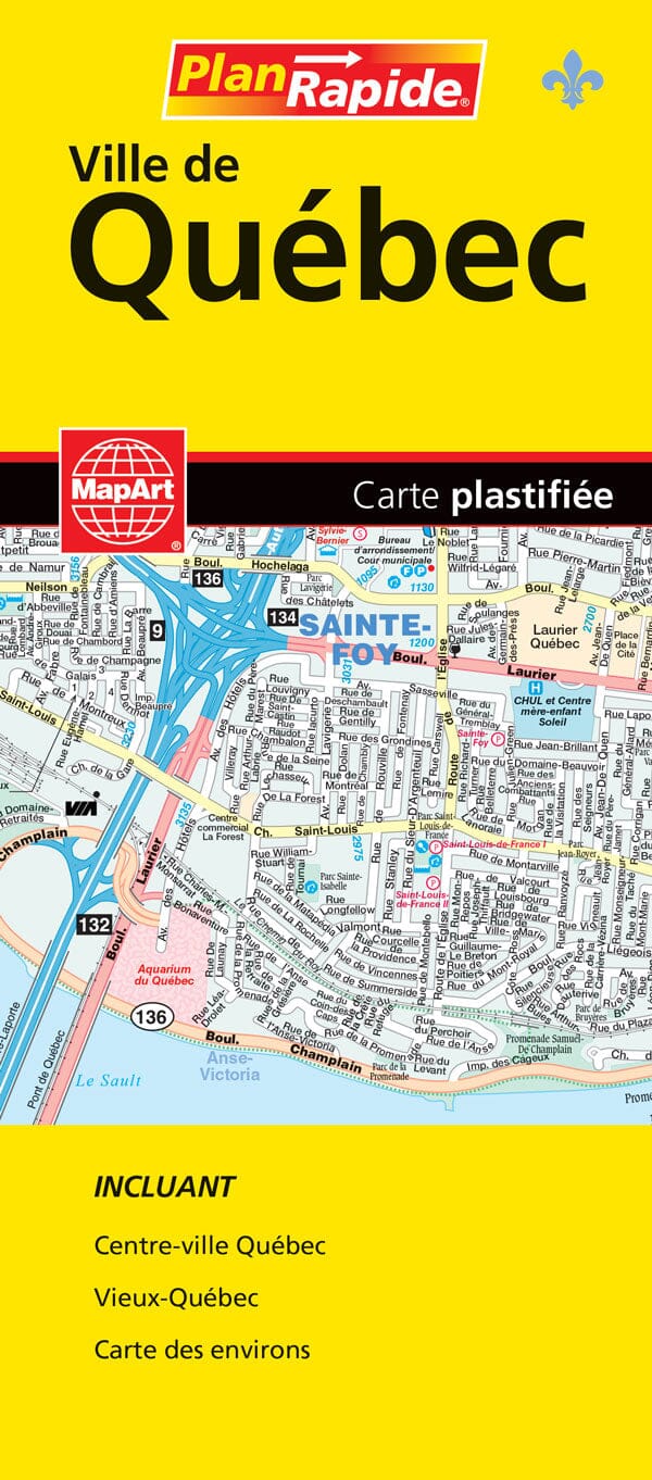 Quebec City/Street Map Fast Track | MapArt carte pliée 