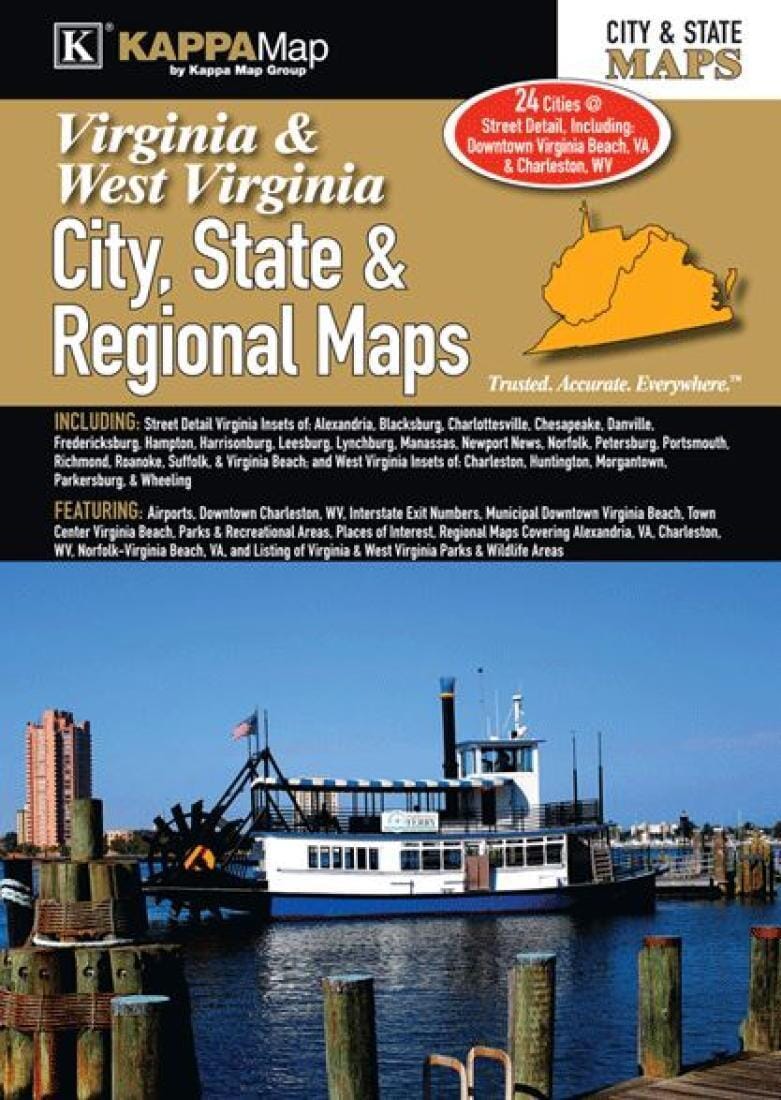 Virginia & West Virginia - City, State, and Region Atlas by Kappa Map Group
