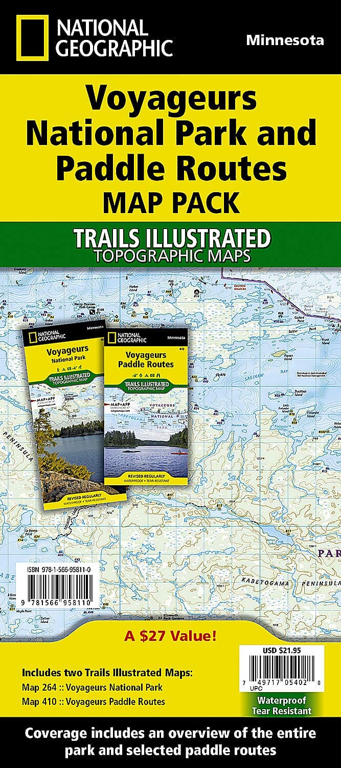 Voyageurs National Park and Paddle Routes [Map Pack Bundle] | National Geographic carte pliée 