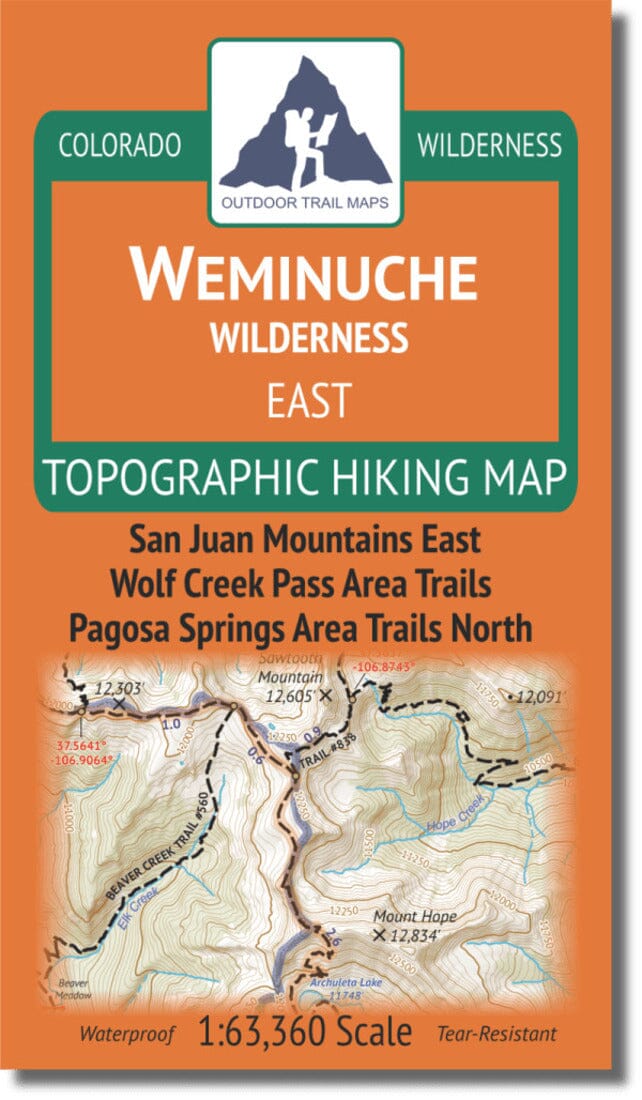 Weminuche Wilderness - EAST | Outdoor Trail Maps LLC carte pliée 