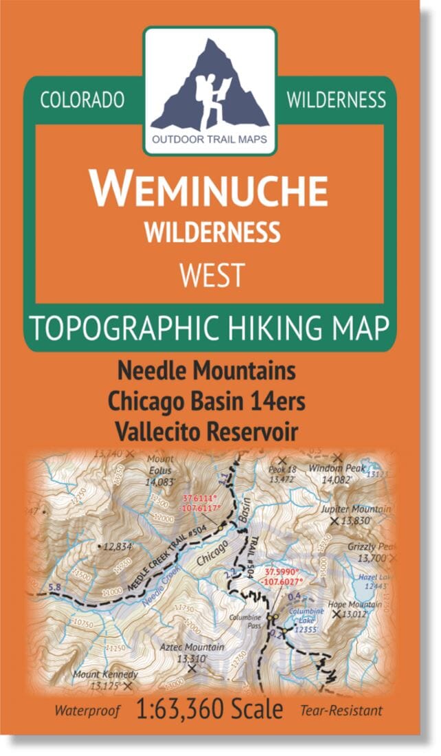 Weminuche Wilderness - WEST | Outdoor Trail Maps LLC carte pliée 