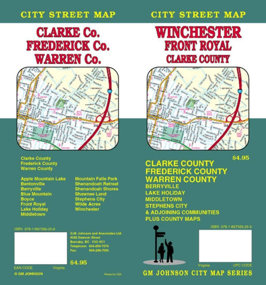 Winchester - Front Royal and Clarke County - Virginia | GM Johnson Road Map 