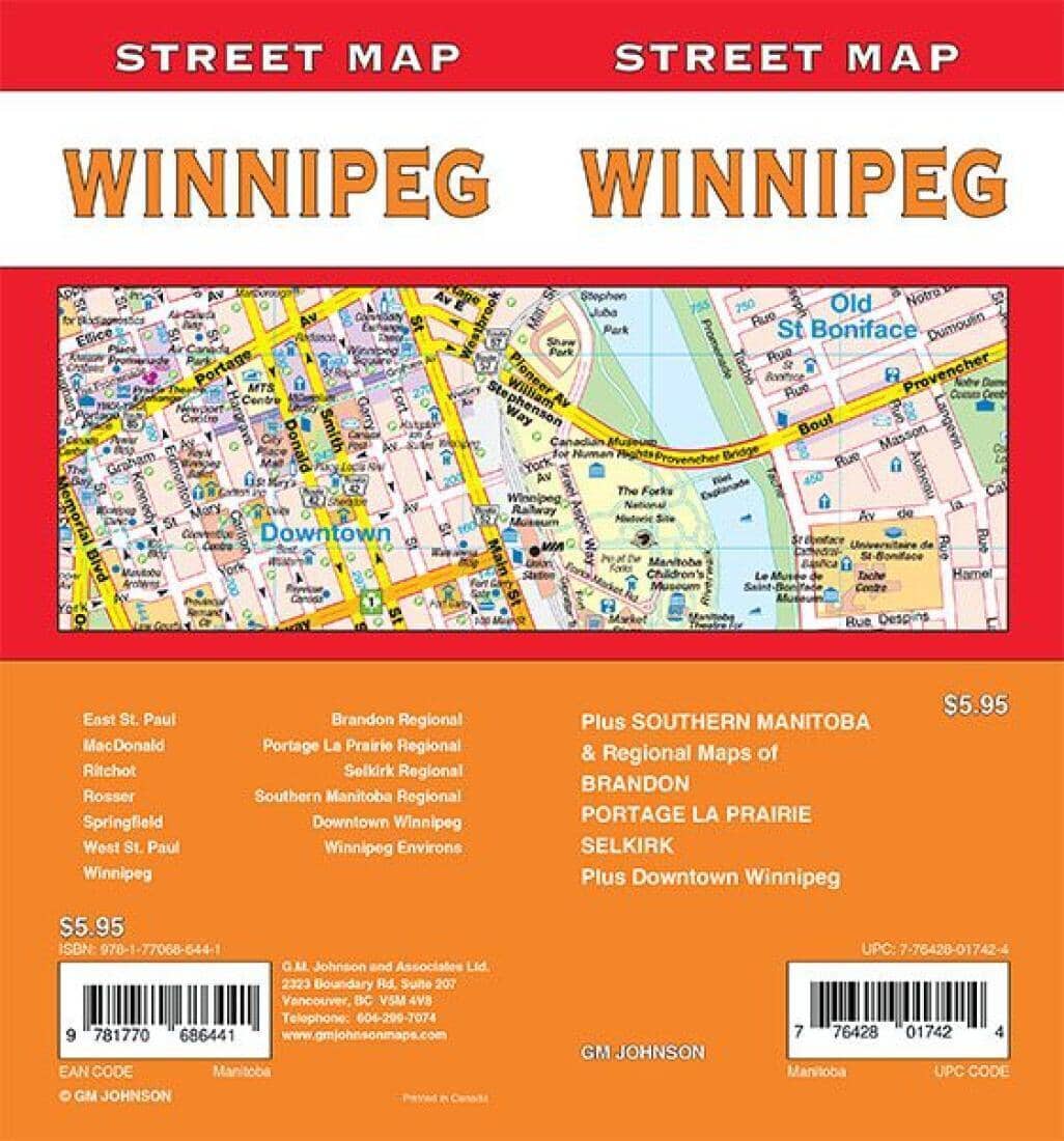 Winnipeg - Manitoba Street Map | GM Johnson Road Map 