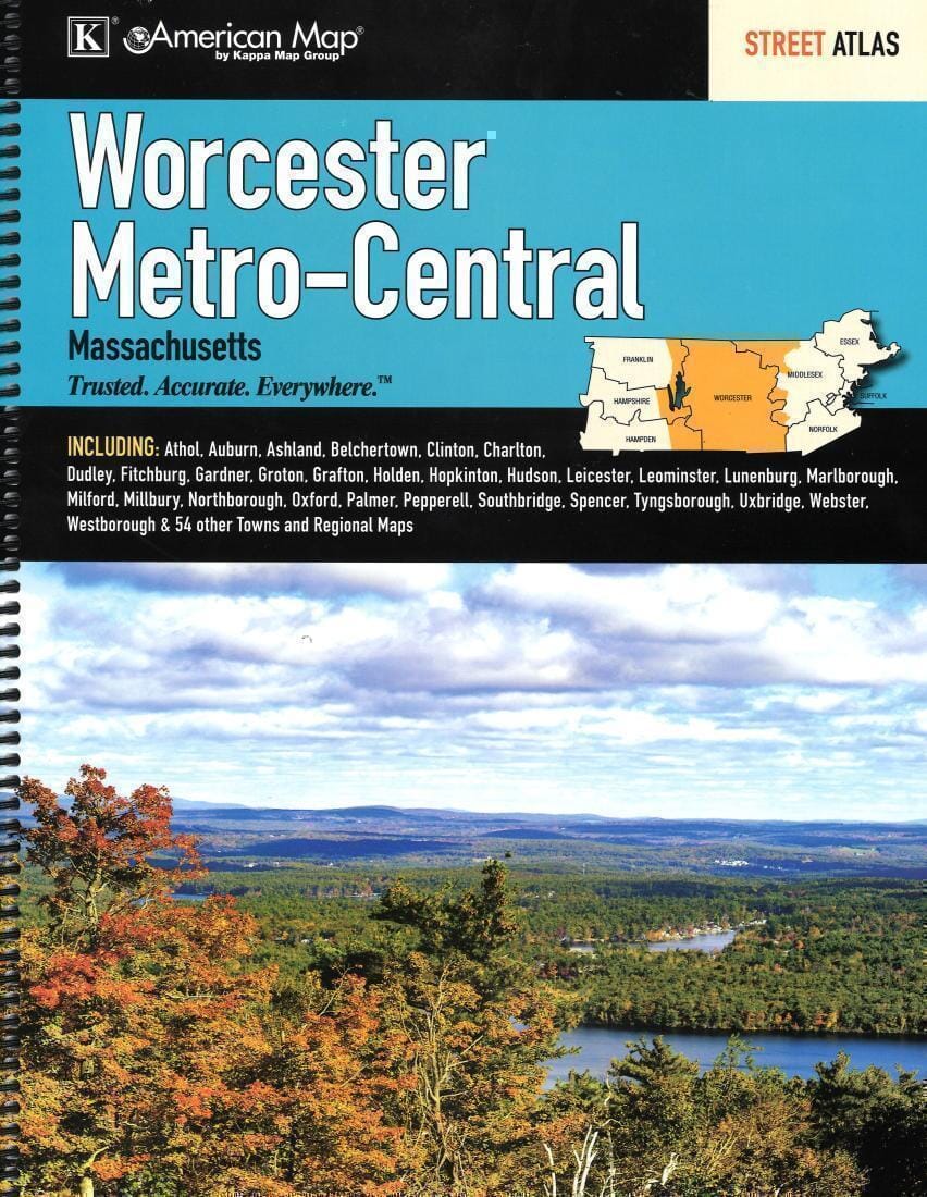 Worcester - Metro and Central Massachusetts | Kappa Map Group Atlas 