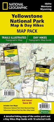 Yellowstone National Park Map & Day Hikes [Map Pack Bundle] | National Geographic carte pliée 